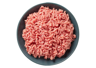 Ground pork on transparent or white background