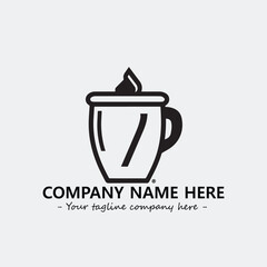 Cup illustration black and white for logo company vector image
