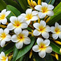 Plumeria Flowers Close Up
