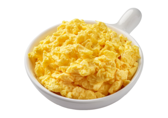 Scrambled egg isolated on transparent or white background
