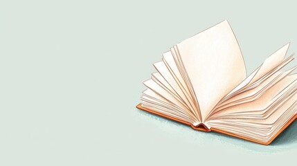 Open book with blank pages on a light background for creative use