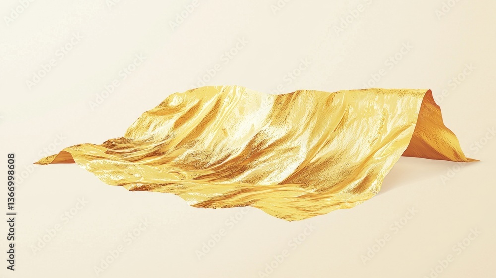 Canvas Prints shimmering gold fabric texture draped over smooth surface