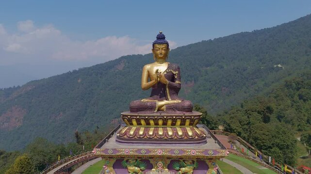 Rabong or Ravangla is a small town with an elevation of 8000 feet located, near Namchi City in the Namchi district of the Indian state of Sikkim. Namchi, Pelling and Gangtok. 4k Drone view.	