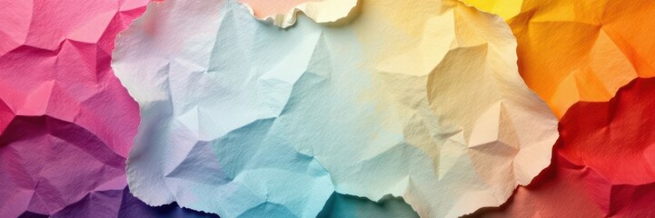 Crumpled paper background with random torn edges and creases, worn look, crumpled paper