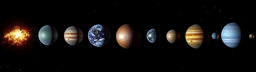 Solar System Planets & Sun.