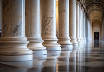 Ancient marble colonnade hallway