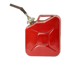 Red metal gas can