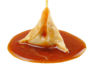 Fried dumpling in sauce