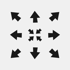 Arrow icon pack with white background for design purposes