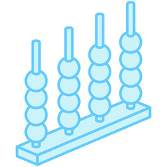 Abacus isometric 3D blue color icon, mini illustration. use for modern concept, print, UI, UX kit, web and app development. Vector EPS 10, related to learning and education, science