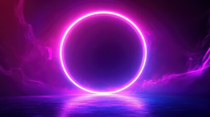 Obraz premium Neon Circle Abstract Background