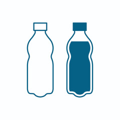 Plastic Water Bottle Icon. Minimalist Hydration Symbol for Apps and Branding.
