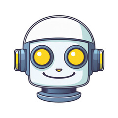 Fototapeta premium Robot emoji on transparent png background
