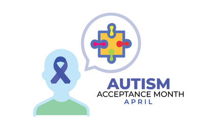 Autism Acceptance Month. background, banner, card, poster, template. Vector illustration.