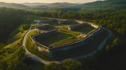 Aerial view of fort knox historic landmark kentucky landscape photography scenic beauty