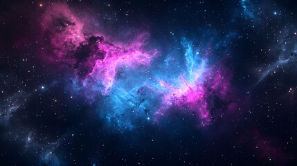 Naklejka premium Deep space wonders vibrant nebulae in a stunning cosmic digital art scene