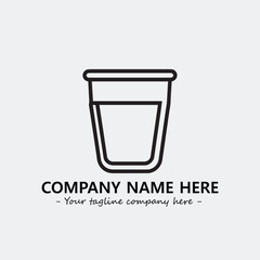 Cup illustration black and white for logo company vector image
