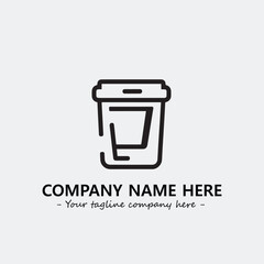 Cup illustration black and white for logo company vector image
