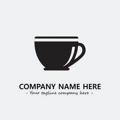 Cup illustration black and white for logo company vector image
