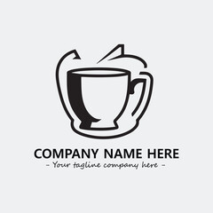 Cup illustration black and white for logo company vector image
