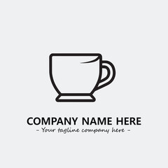 Cup illustration black and white for logo company vector image
