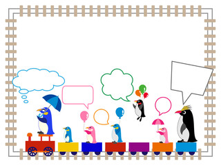 ペンギン■楽しいペンギン列車と吹き出し