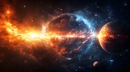 Obraz premium Cosmic landscape of gujaba stunning celestial vision in deep space