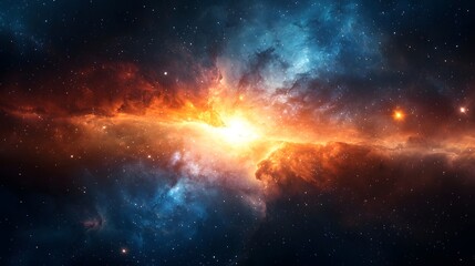 Fototapeta premium Cosmic radiance igniting the infinite space universe galaxy art ethereal celestial view