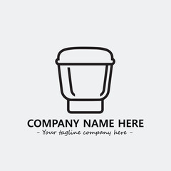 Cup illustration black and white for logo company vector image
