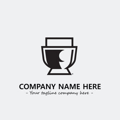 Cup illustration black and white for logo company vector image
