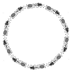 Hand drawn line sport sketch set. Doodle circles collection. sport circle  frames for text. Vector illustration.