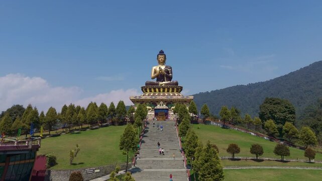 Rabong or Ravangla is a small town with an elevation of 8000 feet located, near Namchi City in the Namchi district of the Indian state of Sikkim. Namchi, Pelling and Gangtok. 4k Drone view.	