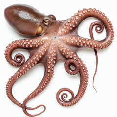 Obraz premium Octopus isolated on white background front view