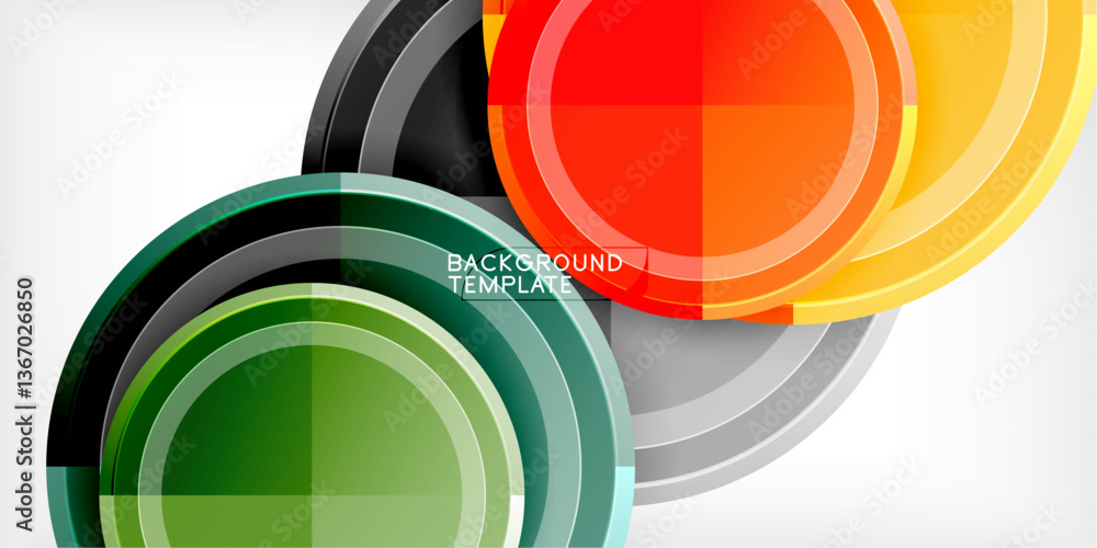 Poster geometric design abstract background - circles