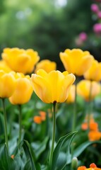 Obraz premium a group of yellow flowers