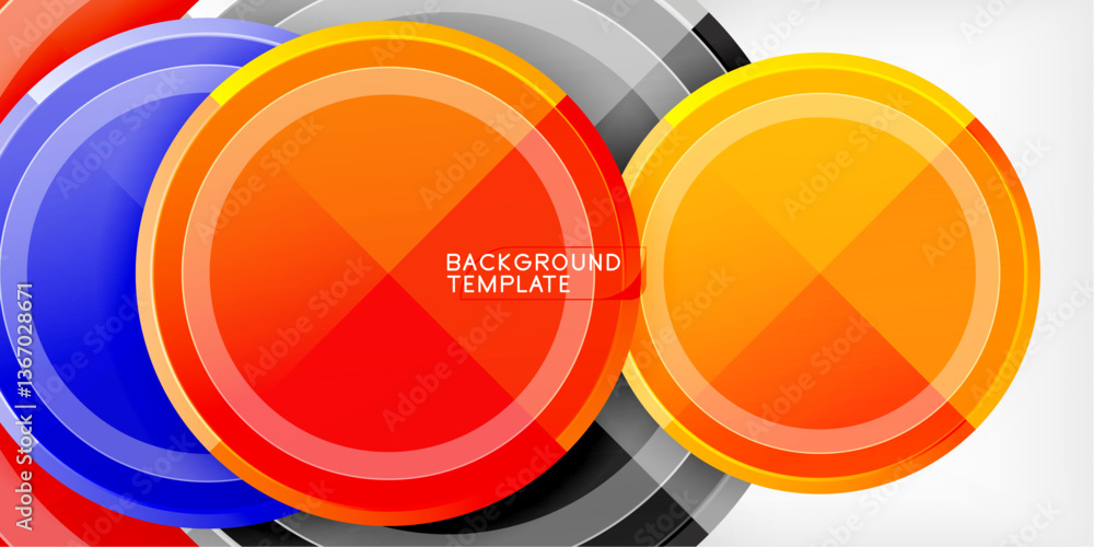 Poster minimal geometric abstract background. circle triangle design