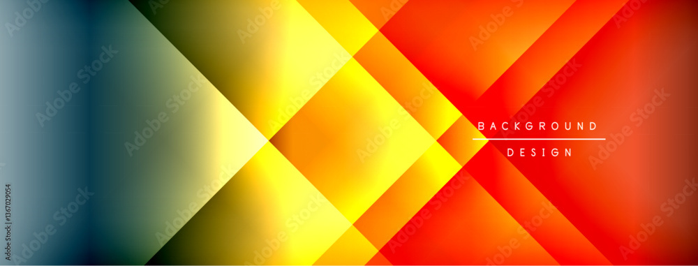 Aufkleber Dynamic shadow lines with gradient colors geometric background