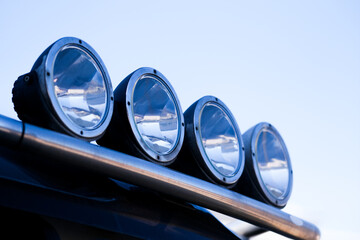 Row of headlights