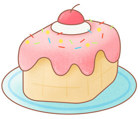 Bread Toast Strawberry Jam with Cherry Topping