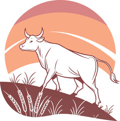 Vector art of a wild wolf, boar, and horse animal silhouette