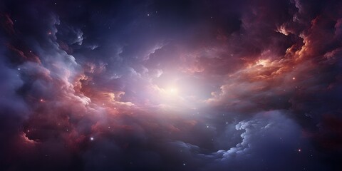 Obraz premium Captivating Cosmic Cloud Explosion in Starry Night Sky Backdrop