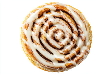 Fototapeta premium a cinnamon roll with icing and cinnamon sprinkles