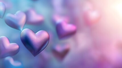 Obraz premium Minimal Pastel Heart Patterns with Soft Blur and Elegant Simplicity Romantic and Modern Design