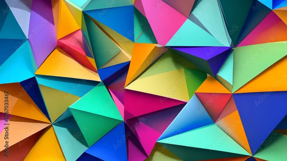 Poster vibrant colorful geometric triangle pattern abstract design polygonal mosaic background