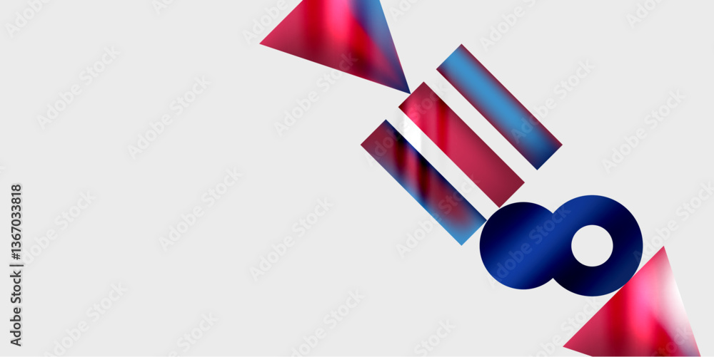 Poster simple shapes - circles, triangles, rectangles abstract background. vector illustration for wallpape