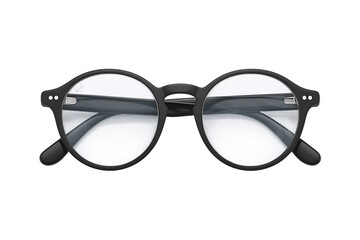 Stylish Black Round Eyeglasses for Everyday Use isolated on transparent background 