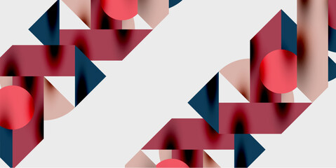 Detailed composition of circles, semicircles, and triangles with glossy effects and smooth gradients. A sleek and modern vector design for creative and tech-inspired projects