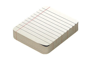 A Stack of Neat, Ruled Note Papers Ready for Writing isolated on transparent background 