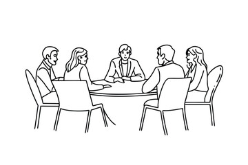 Business Meeting Around Table Team Collaboration and Discussion