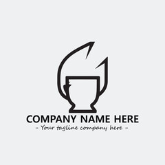 Cup illustration black and white for logo company vector image

